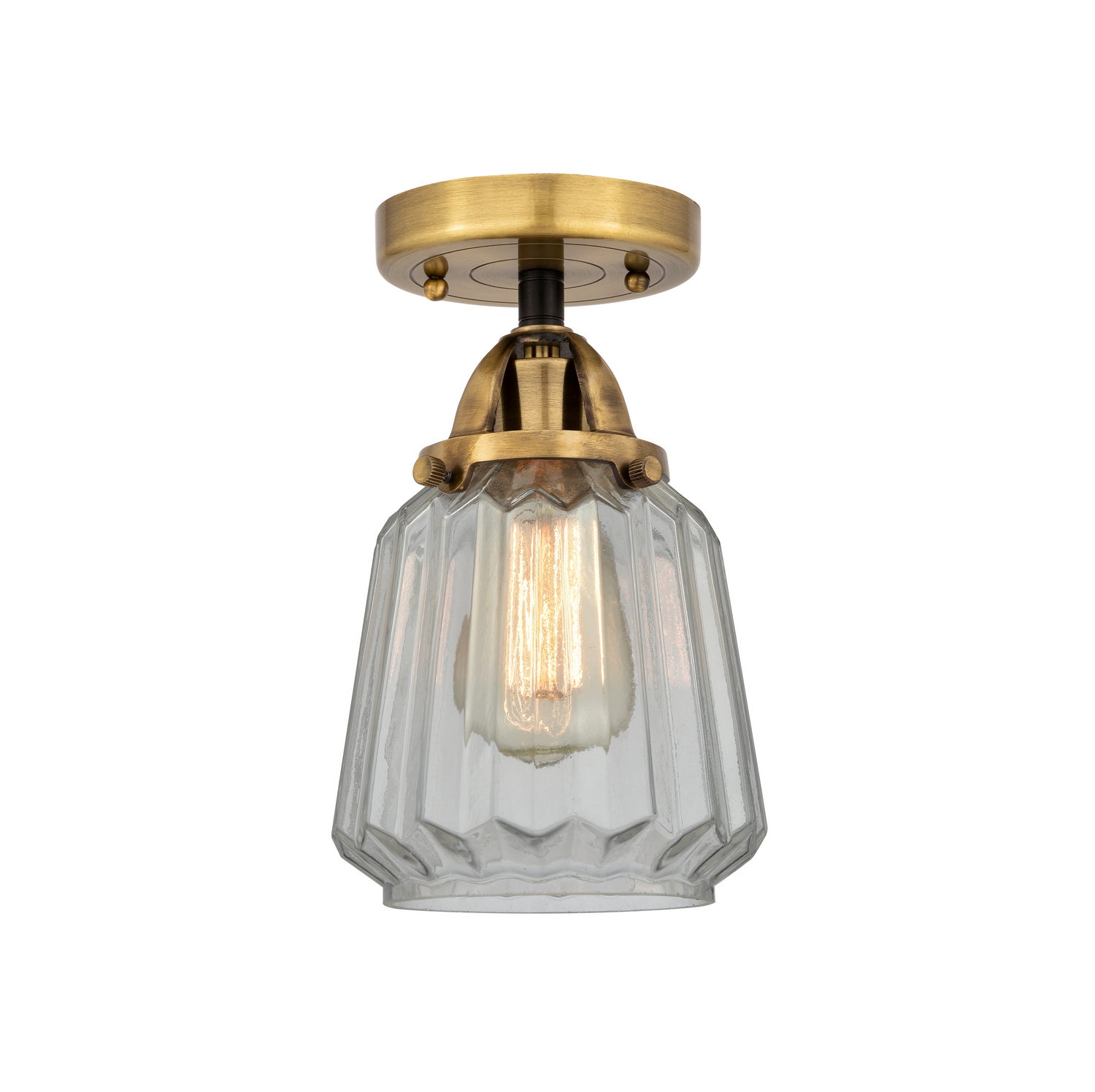 Innovations - 288-1C-BAB-G142 - One Light Semi-Flush Mount - Nouveau 2 - Black Antique Brass