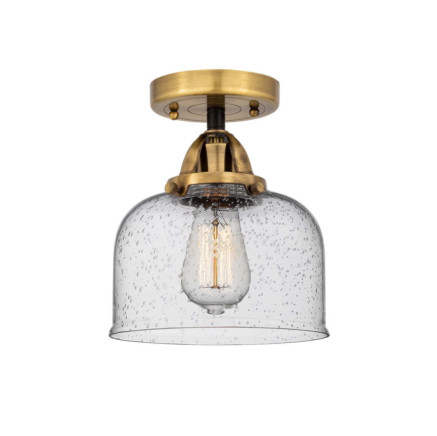 Innovations - 288-1C-BAB-G74 - One Light Semi-Flush Mount - Nouveau 2 - Black Antique Brass