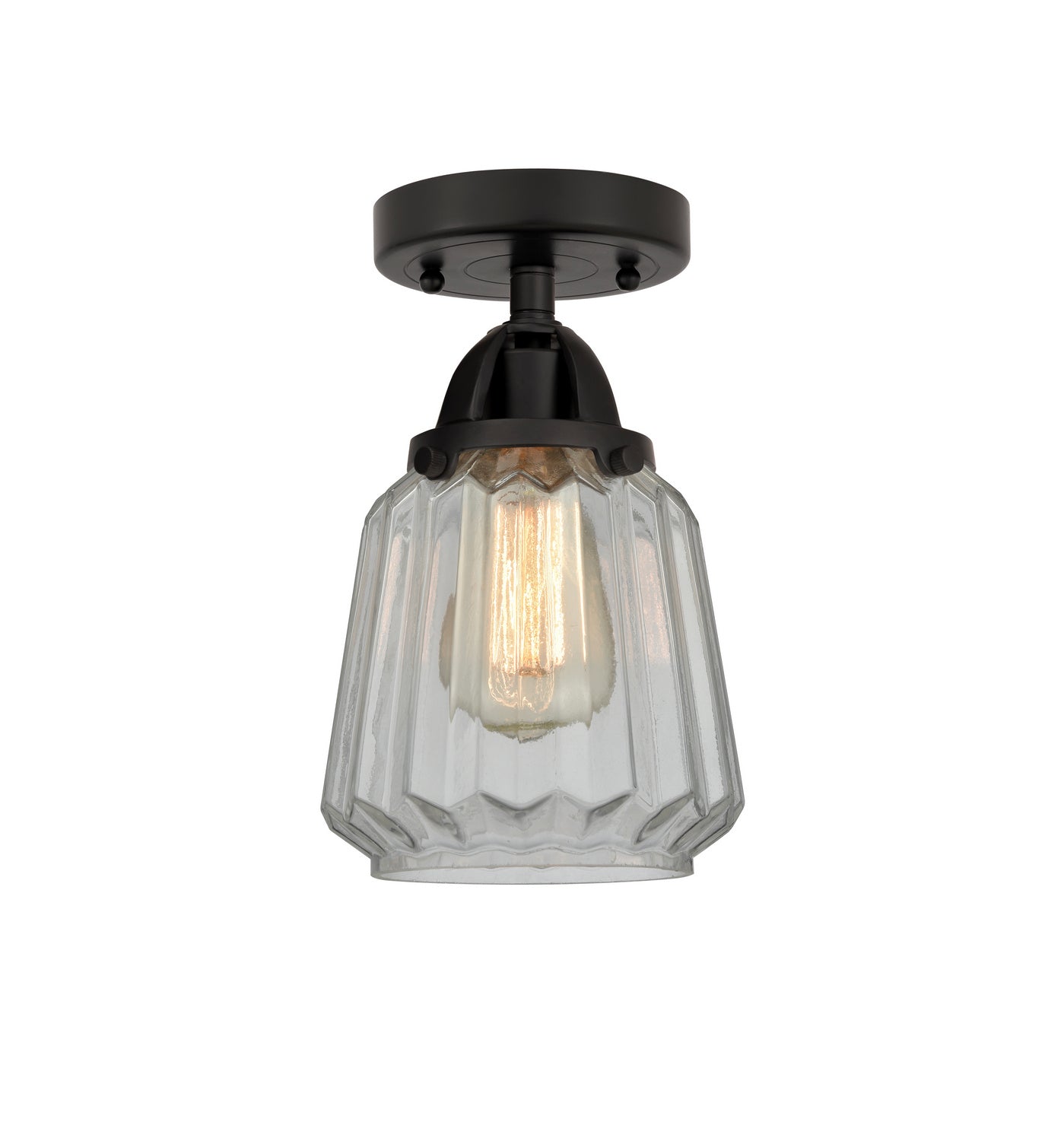 Innovations - 288-1C-BK-G142 - One Light Semi-Flush Mount - Nouveau 2 - Matte Black