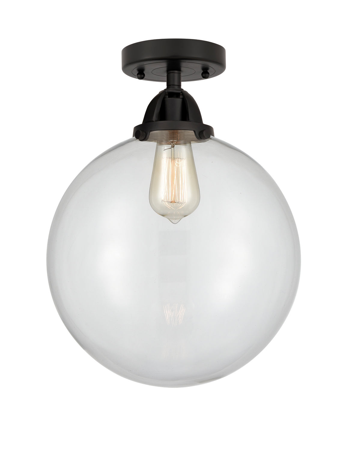 Innovations - 288-1C-BK-G202-12 - One Light Semi-Flush Mount - Nouveau 2 - Matte Black