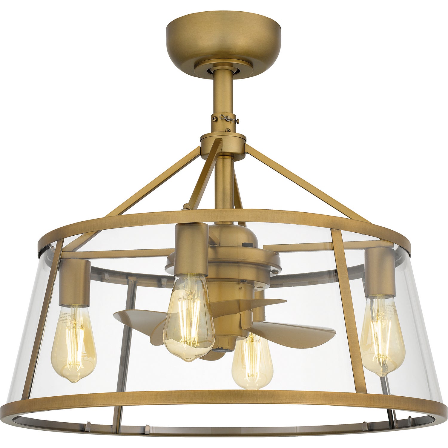 Quoizel - BAW3122WS - Four Light Fandelier - Barlow - Weathered Brass