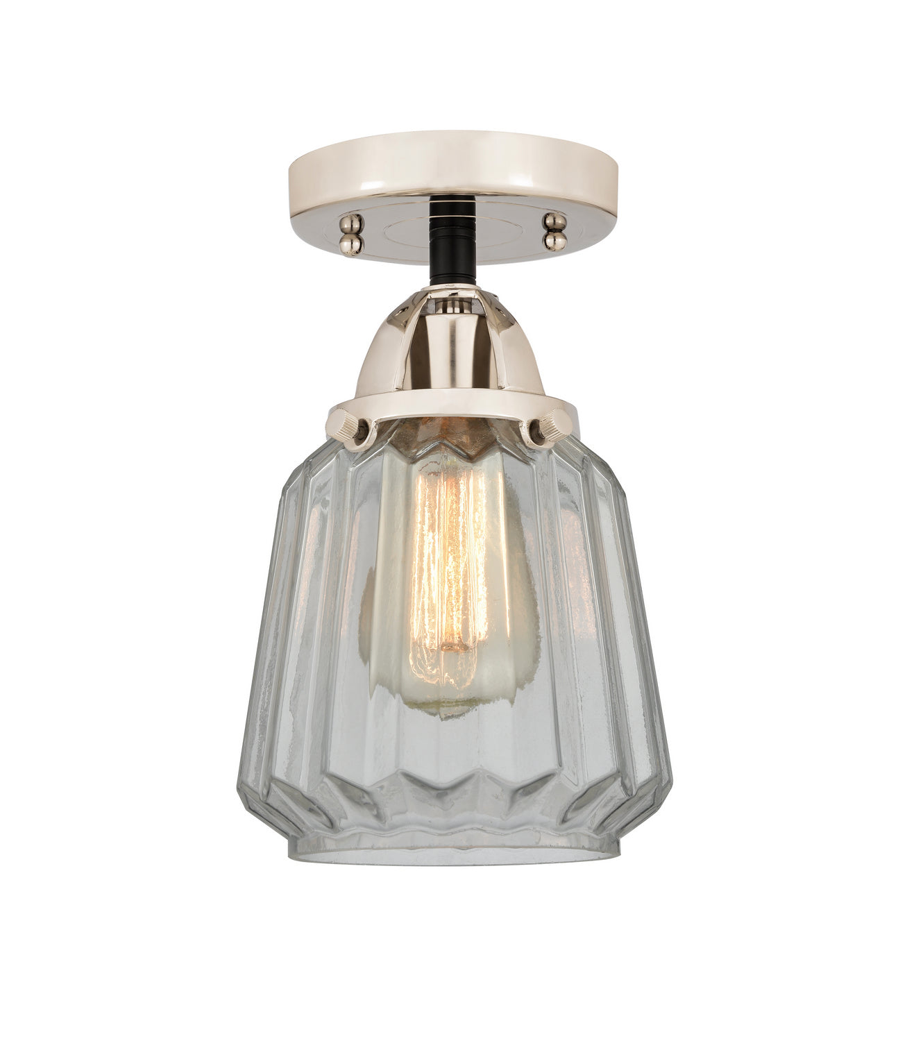 Innovations - 288-1C-BPN-G142 - One Light Semi-Flush Mount - Nouveau 2 - Black Polished Nickel