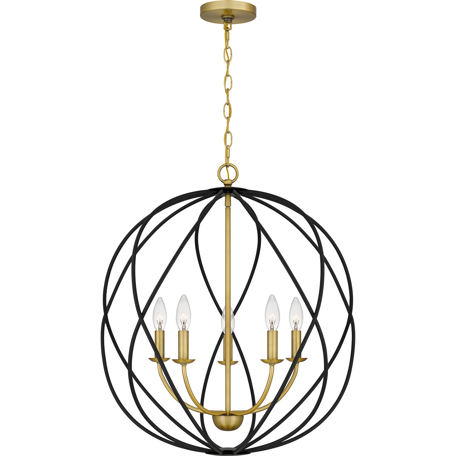 Quoizel - BYN2824AB - Five Light Pendant - Bryn - Aged Brass