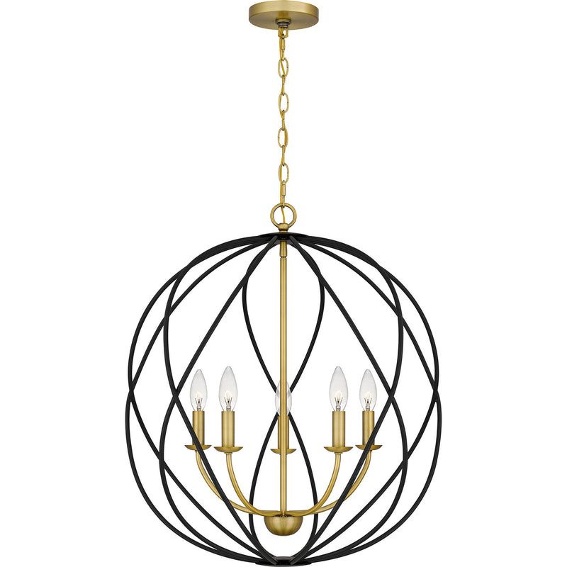 Quoizel - BYN2824AB - Five Light Pendant - Bryn - Aged Brass