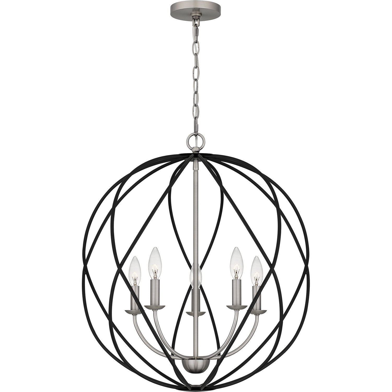 Quoizel - BYN2824AN - Five Light Pendant - Bryn - Antique Nickel