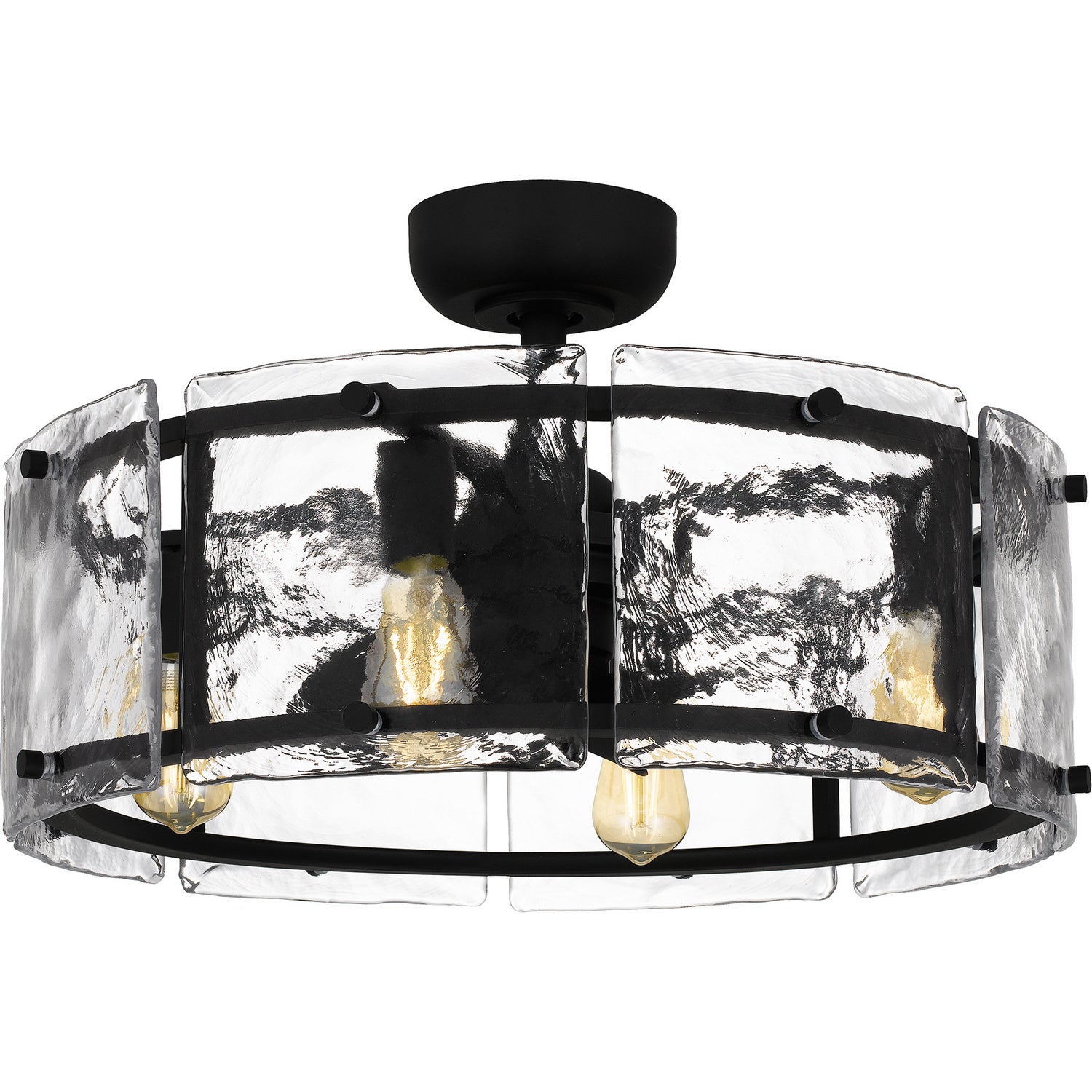 Quoizel - FTS3124EK - Four Light Fandelier - Fortress - Earth Black