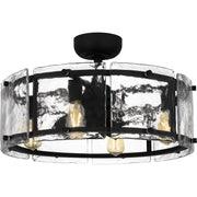 Quoizel - FTS3124EK - Four Light Fandelier - Fortress - Earth Black