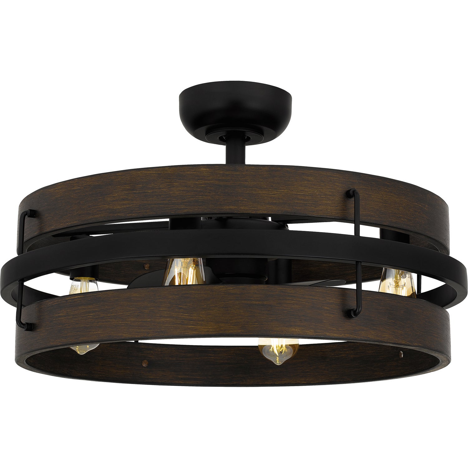 Quoizel - QFA5615MBK - Four Light Fandelier - Quoizel Fandelier - Matte Black
