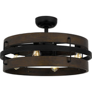 Quoizel - QFA5615MBK - Four Light Fandelier - Quoizel Fandelier - Matte Black