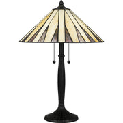 Quoizel - TF5617MBK - Two Light Table Lamp - Tiffany - Matte Black