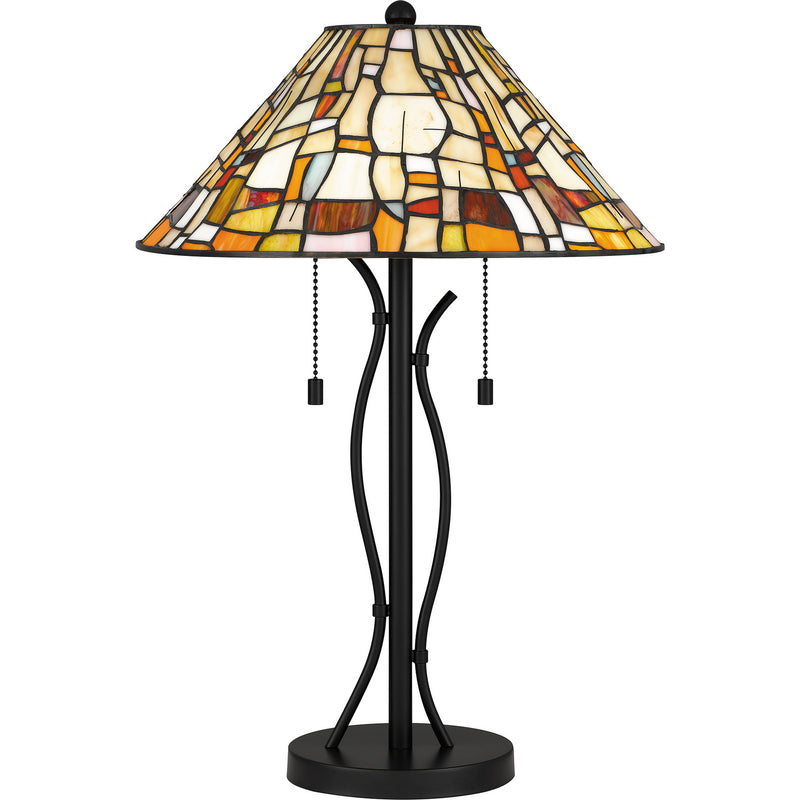 Quoizel - TF5619MBK - Two Light Table Lamp - Tiffany - Matte Black