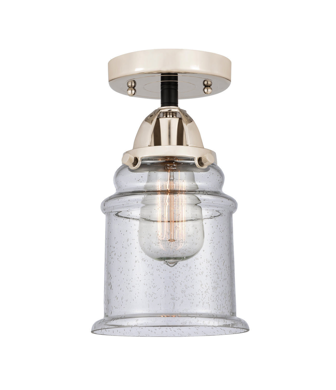 Innovations - 288-1C-BPN-G184 - One Light Semi-Flush Mount - Nouveau 2 - Black Polished Nickel