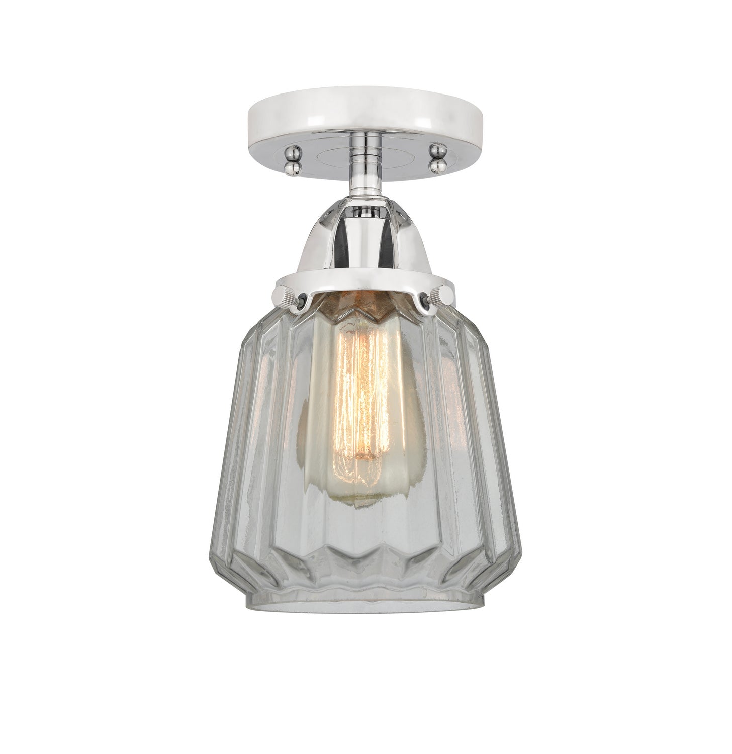 Innovations - 288-1C-PC-G142 - One Light Semi-Flush Mount - Nouveau 2 - Polished Chrome