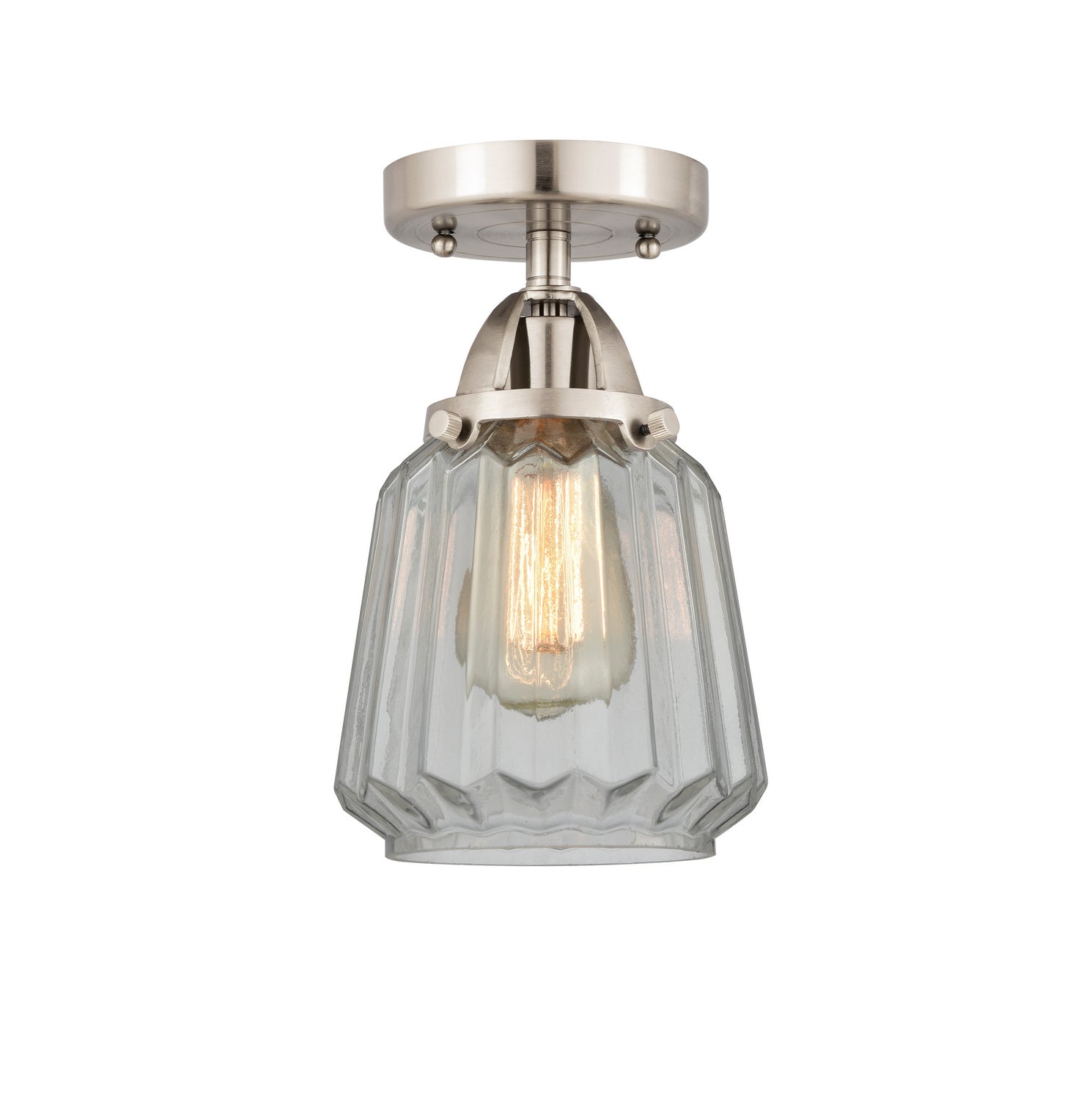 Innovations - 288-1C-SN-G142 - One Light Semi-Flush Mount - Nouveau 2 - Brushed Satin Nickel