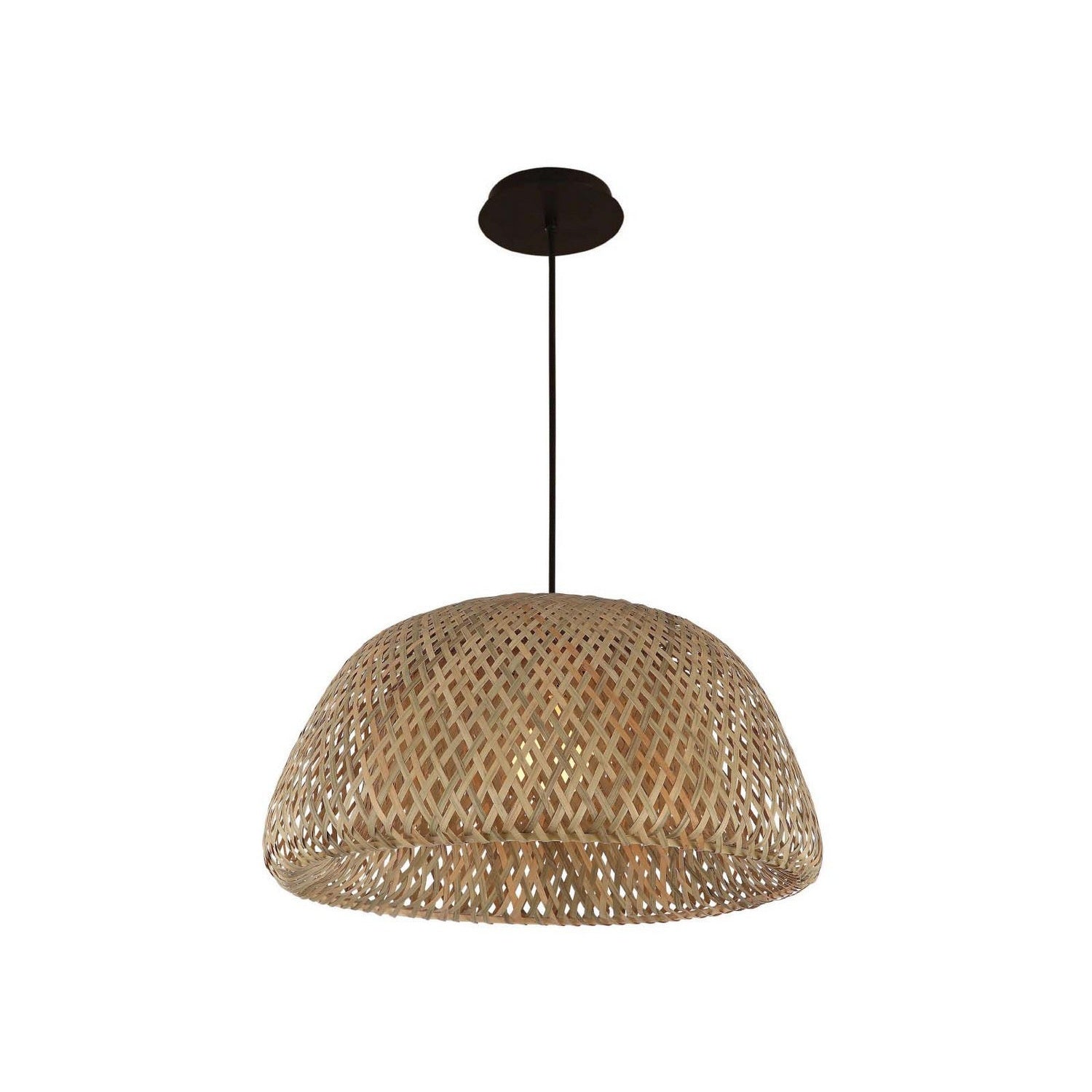 Avenue Lighting - HF1003-BW - One Light Pendant - Tulum - Bamboo Wicker/Black