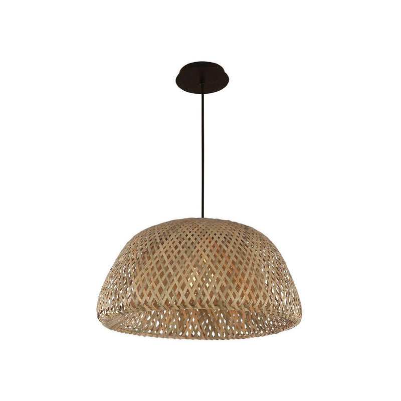 Avenue Lighting - HF1003-BW - One Light Pendant - Tulum - Bamboo Wicker/Black