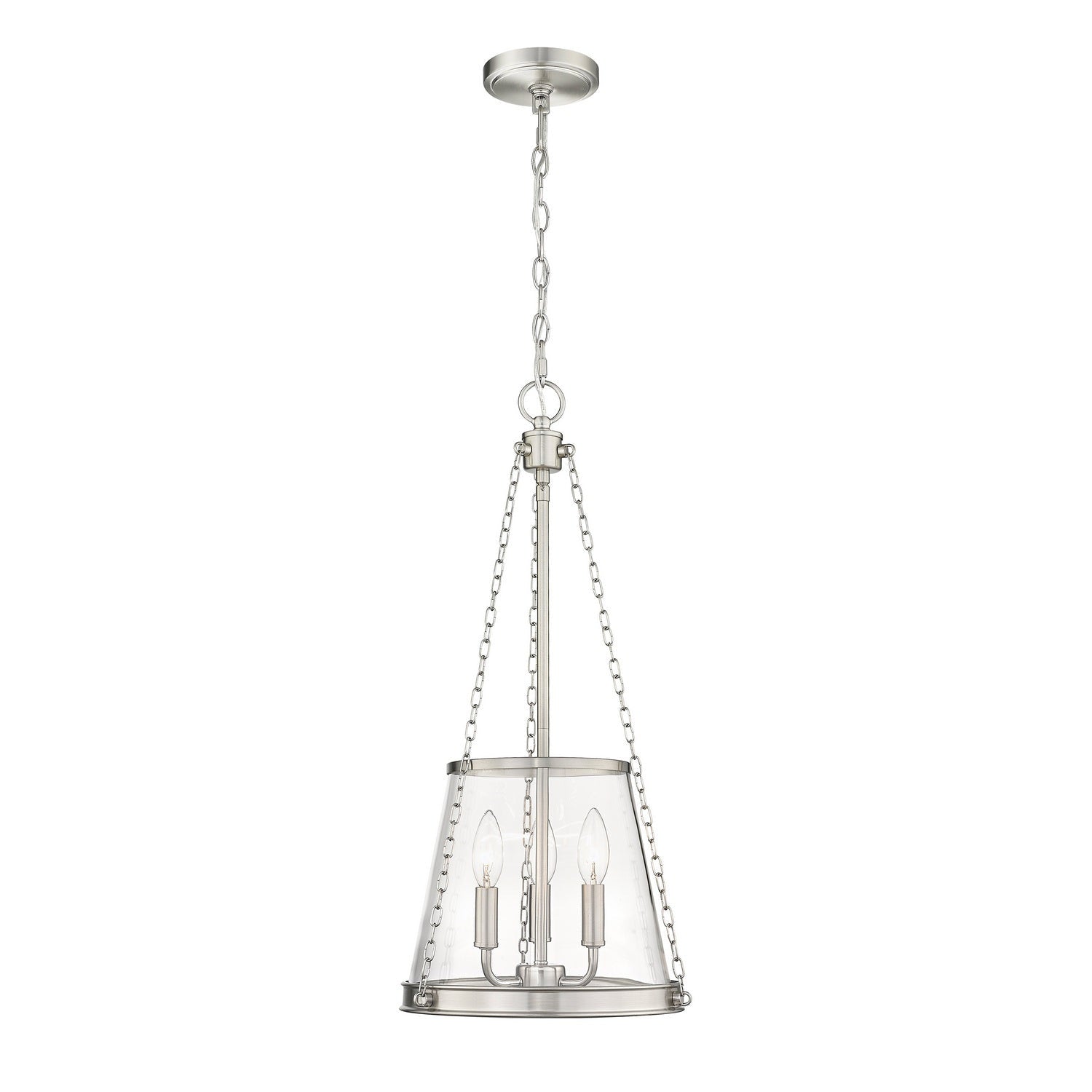 Z-Lite - 341P12-BN - Three Light Pendant - Prescott - Brushed Nickel