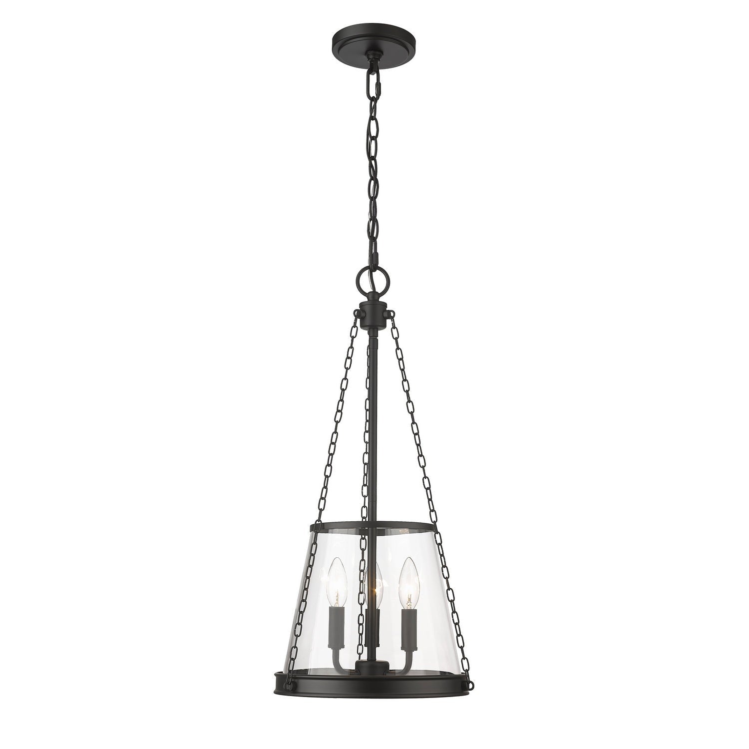 Z-Lite - 341P12-MB - Three Light Pendant - Prescott - Matte Black