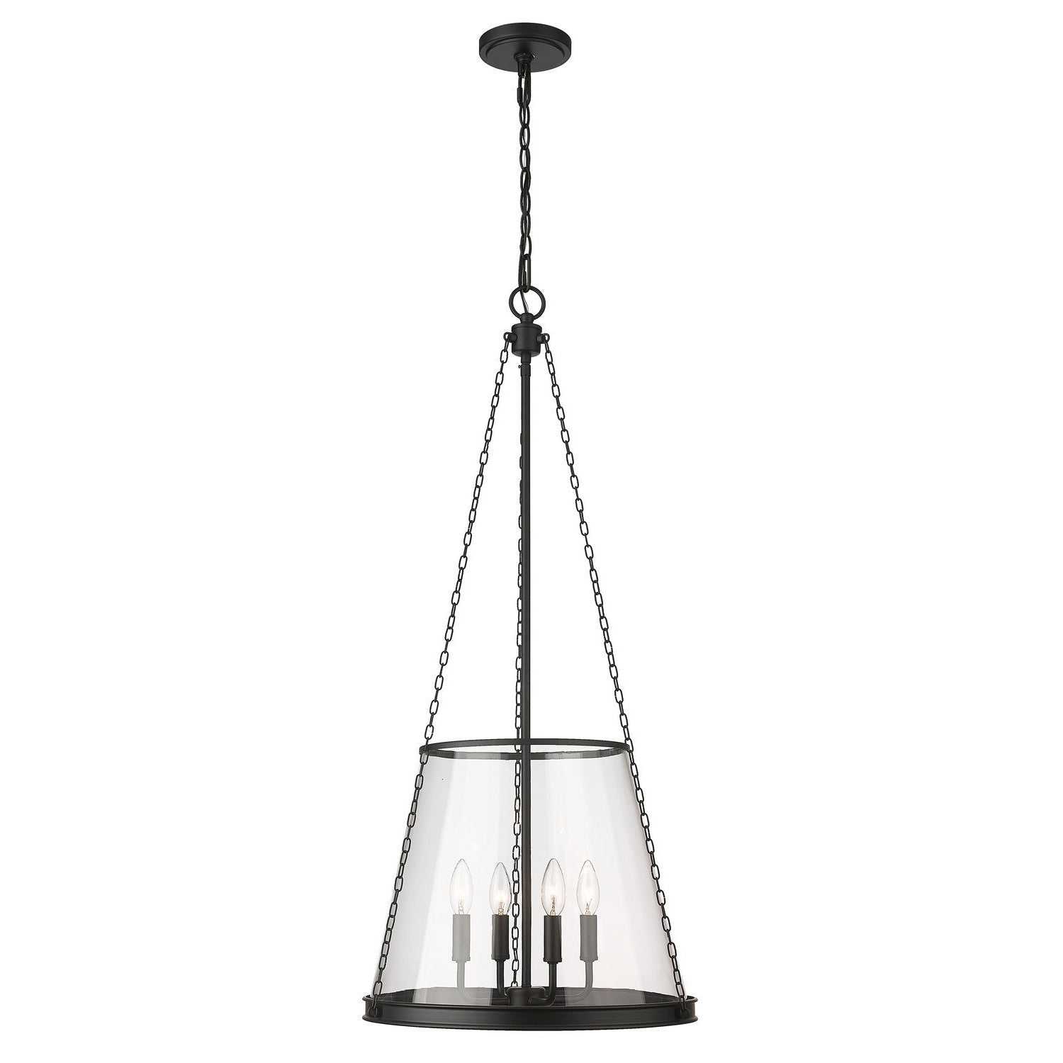 Z-Lite - 341P18-MB - Four Light Pendant - Prescott - Matte Black