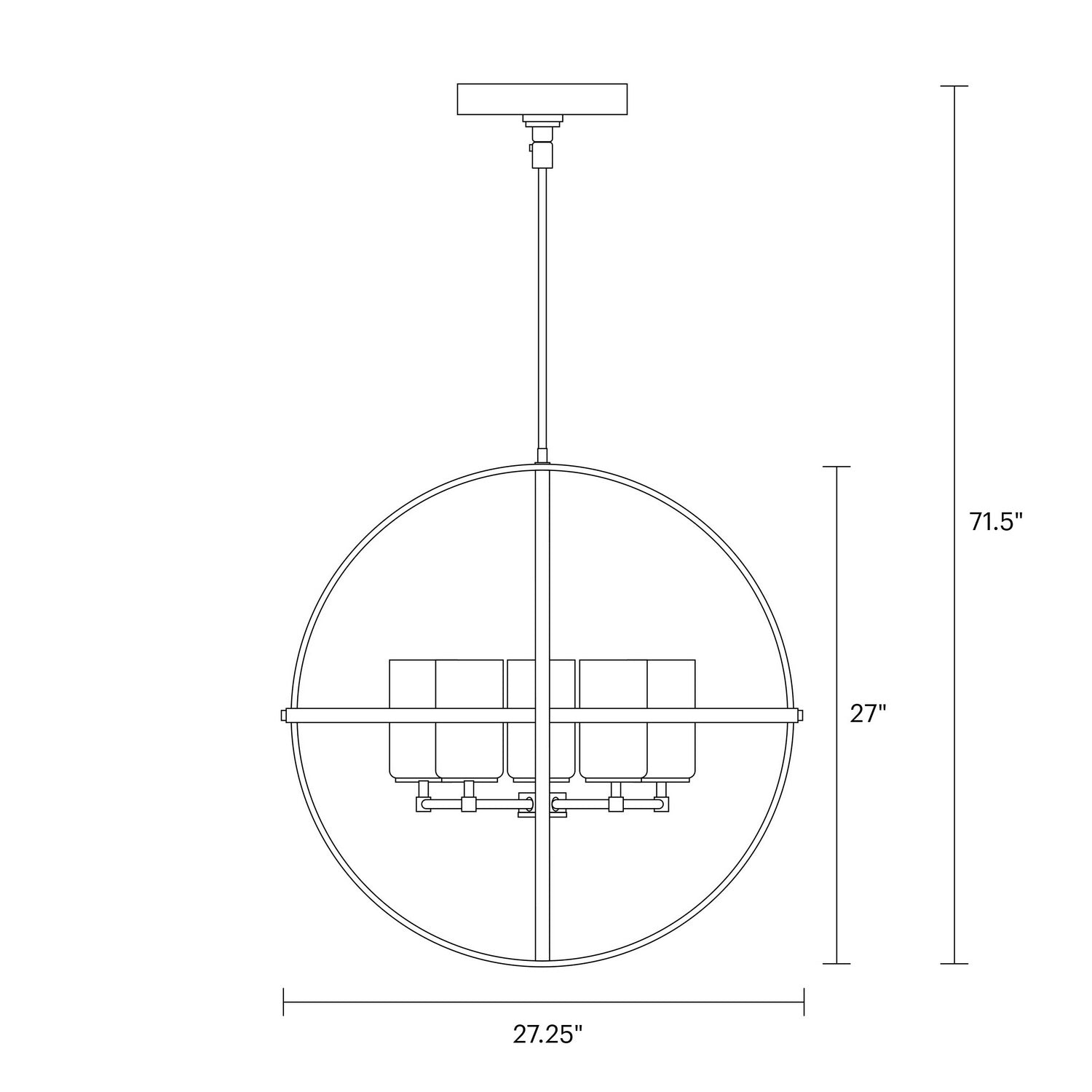 Generation Lighting - 3124605EN3-112 - Five Light Chandelier - Alturas - Midnight Black