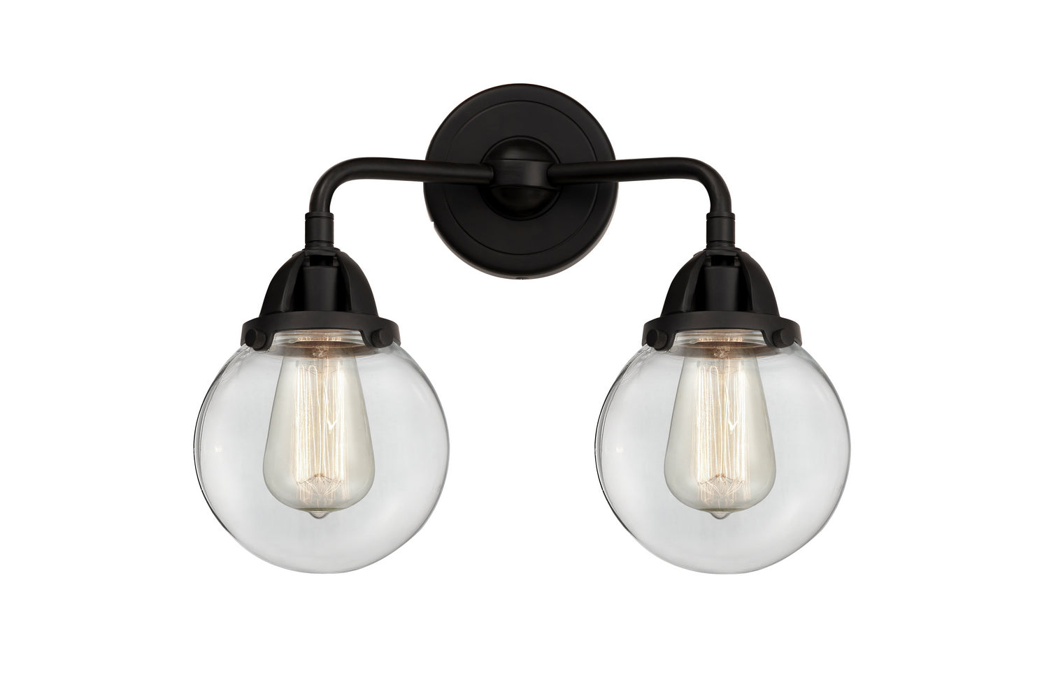 Innovations - 288-2W-BK-G202-6 - Two Light Bath Vanity - Nouveau 2 - Matte Black