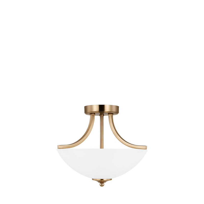 Generation Lighting - 7716502EN3-848 - Two Light Semi-Flush Convertible Pendant - Geary - Satin Brass