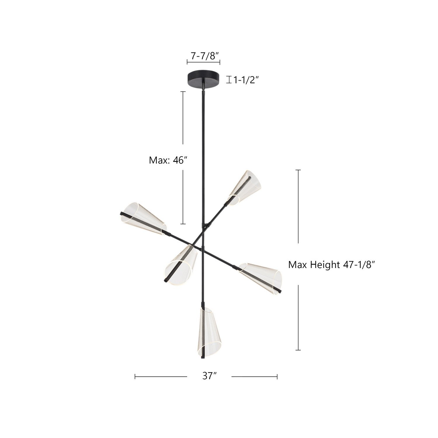 Kuzco Lighting - CH62737-BK/LG - LED Chandelier - Mulberry - Black/Light Guide