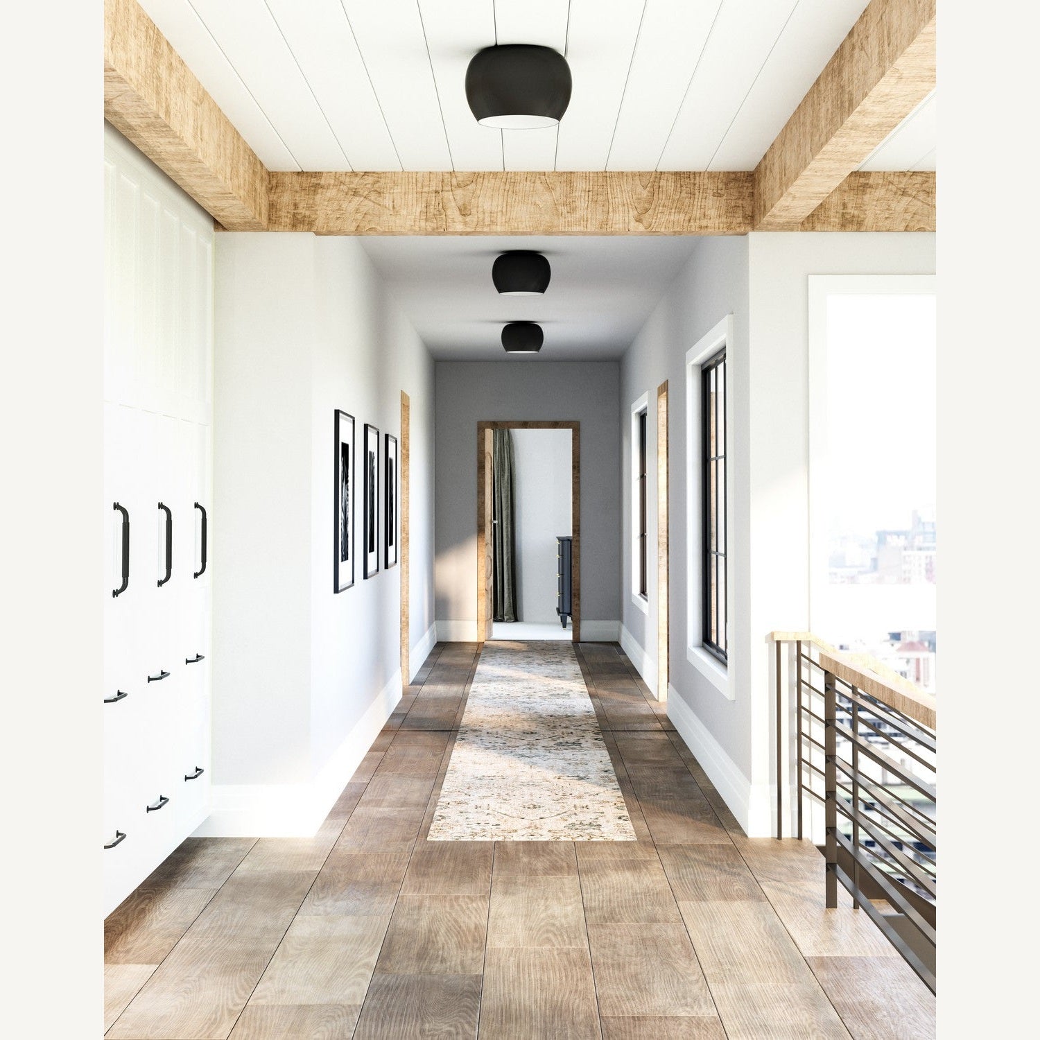 Kuzco Lighting - FM44614-BK/WH - LED Flush Mount - Croft - Black/White