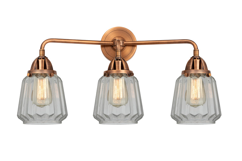 Innovations - 288-3W-AC-G142 - Three Light Bath Vanity - Nouveau 2 - Antique Copper