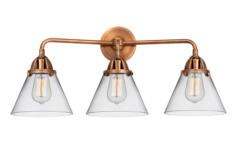 Innovations - 288-3W-AC-G42 - Three Light Bath Vanity - Nouveau 2 - Antique Copper