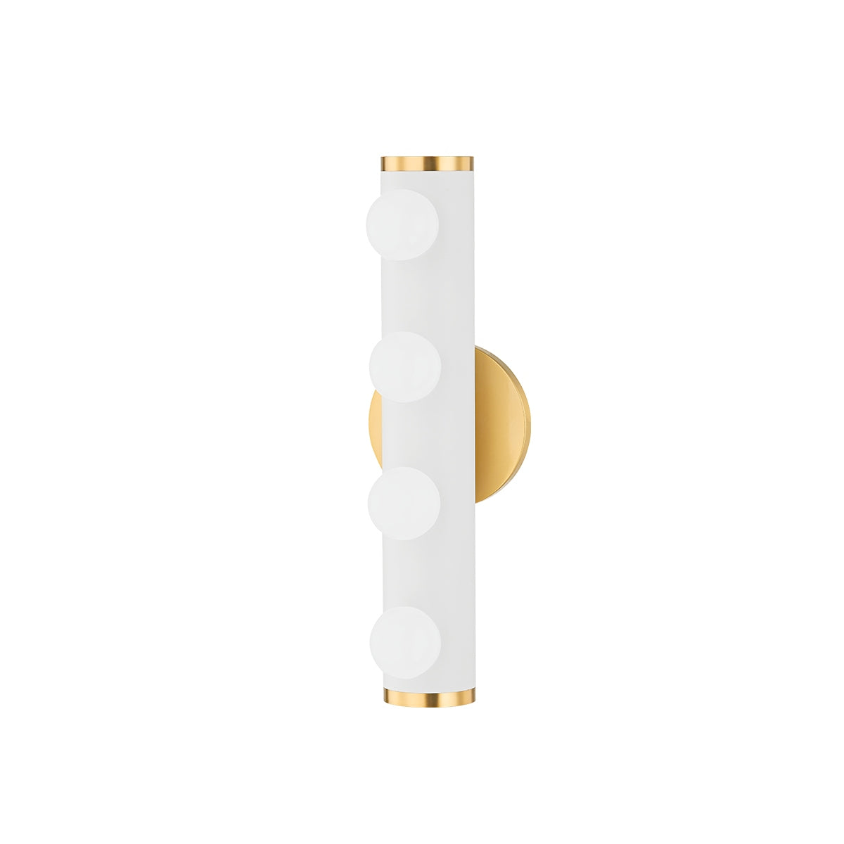 Mitzi - H631304-AGB/TWH - Four Light Bath and Vanity - Penny - Aged Brass