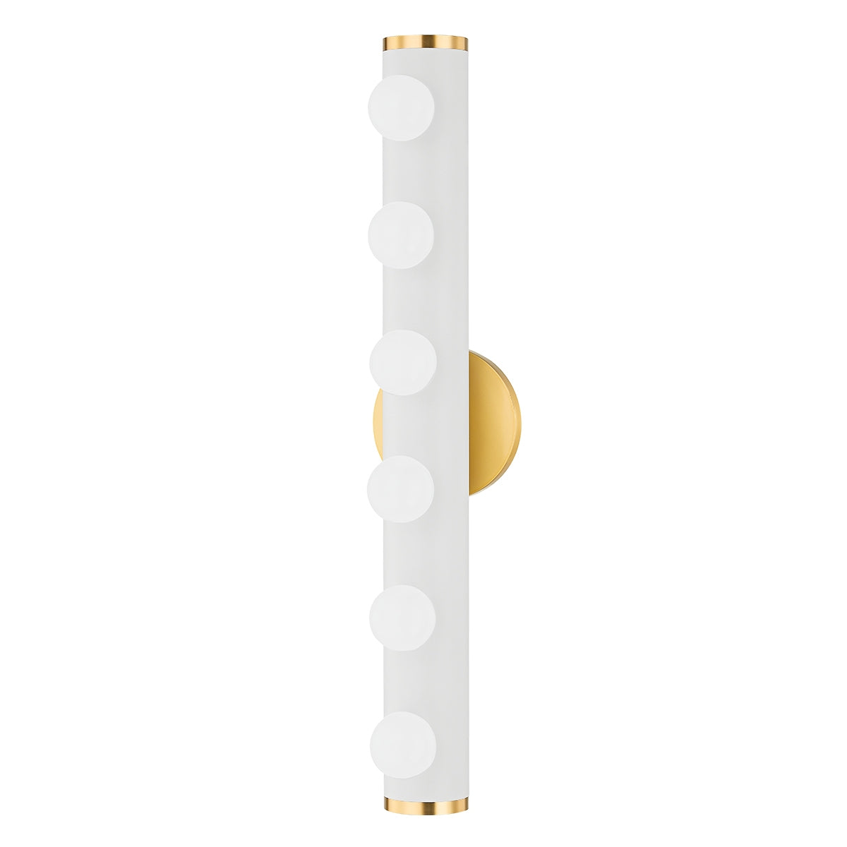 Mitzi - H631306-AGB/TWH - Six Light Bath and Vanity - Penny - Aged Brass/Textured White