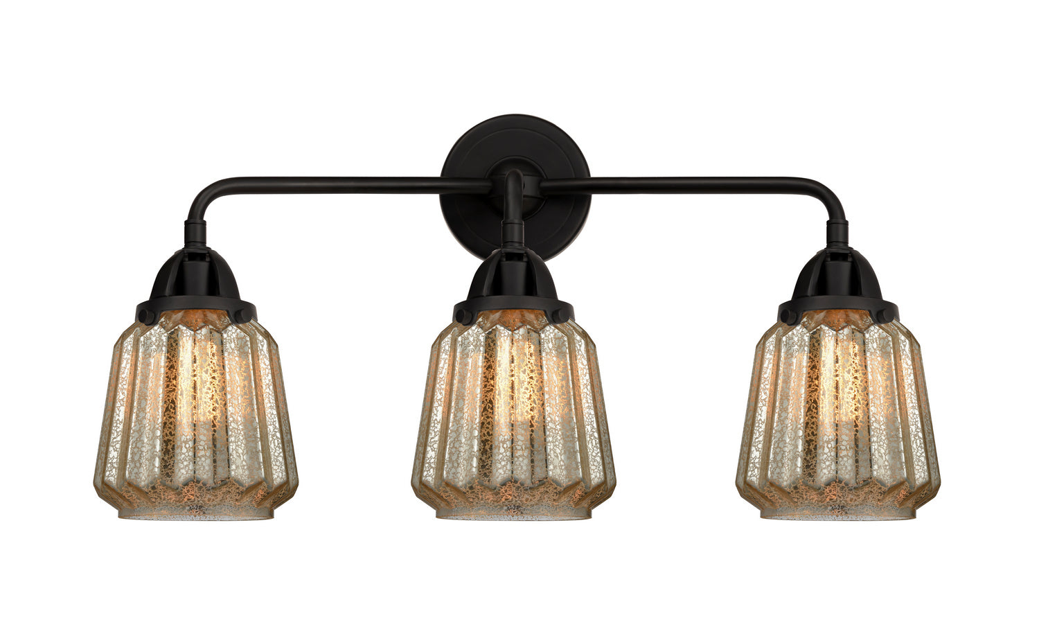 Innovations - 288-3W-BK-G146 - Three Light Bath Vanity - Nouveau 2 - Matte Black