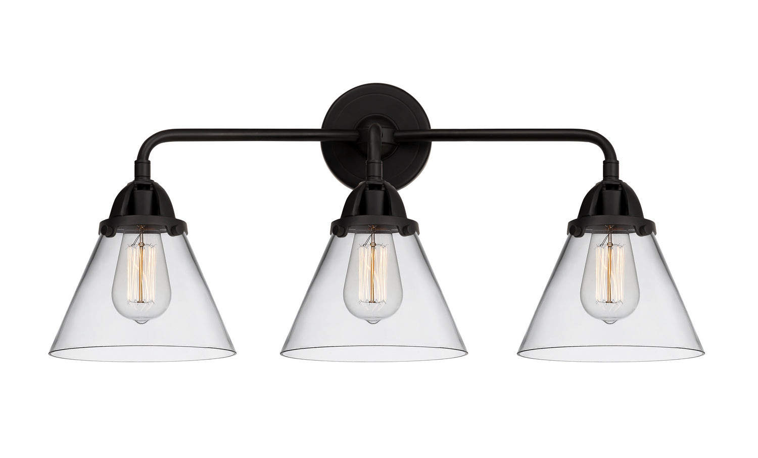 Innovations - 288-3W-BK-G42 - Three Light Bath Vanity - Nouveau 2 - Matte Black