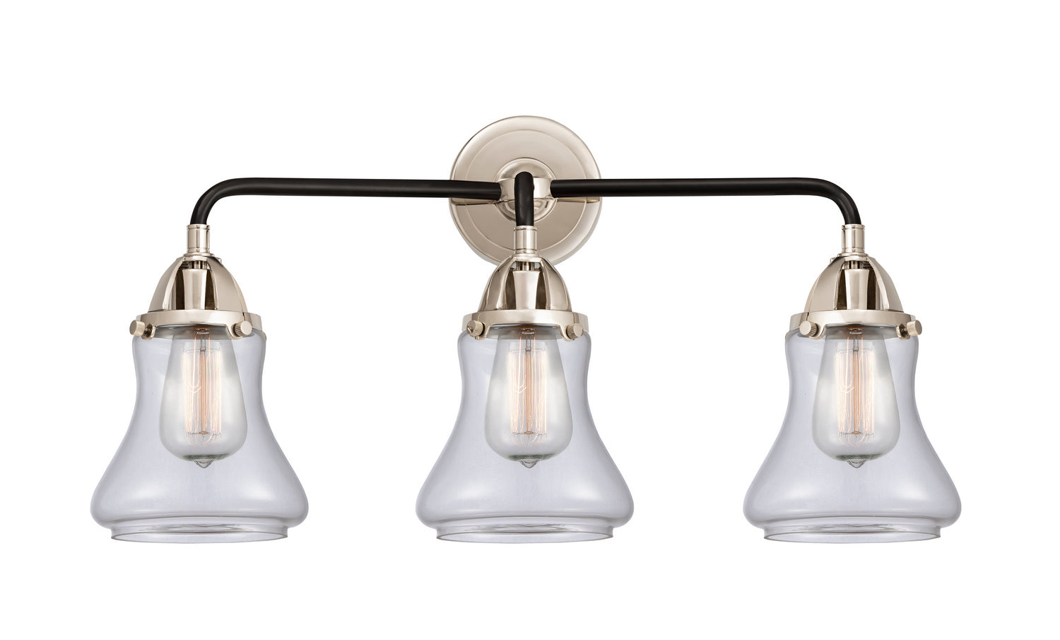 Innovations - 288-3W-BPN-G192 - Three Light Bath Vanity - Nouveau 2 - Black Polished Nickel