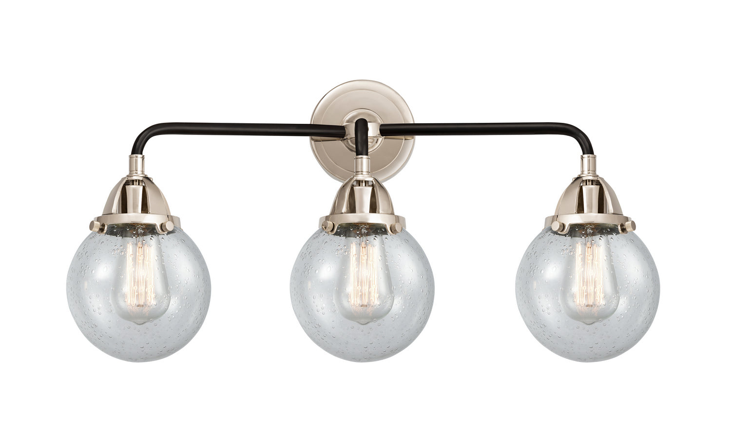 Innovations - 288-3W-BPN-G204-6 - Three Light Bath Vanity - Nouveau 2 - Black Polished Nickel
