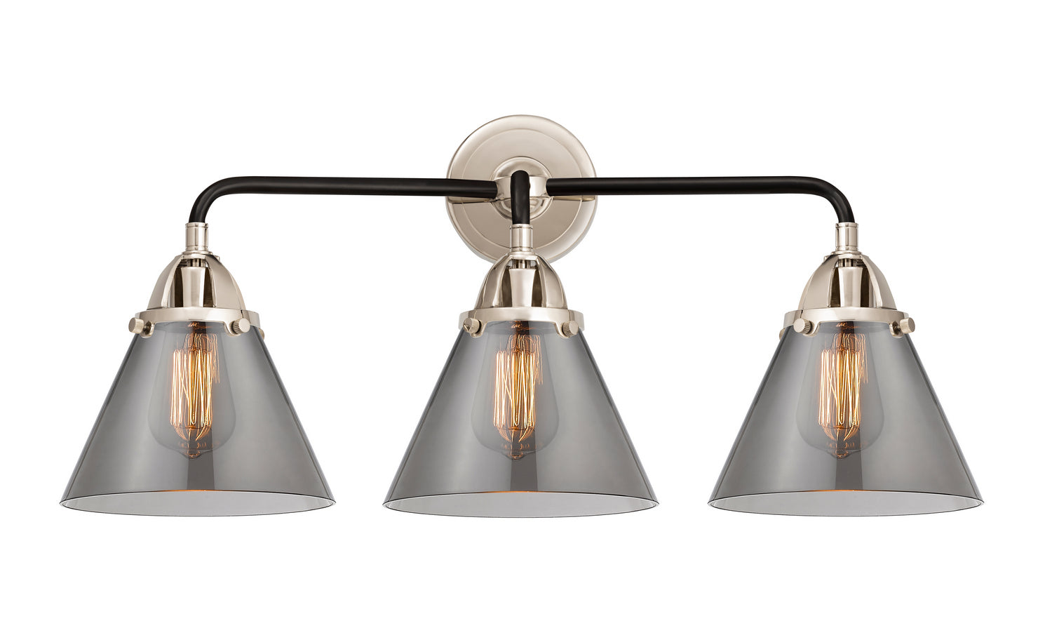 Innovations - 288-3W-BPN-G43 - Three Light Bath Vanity - Nouveau 2 - Black Polished Nickel