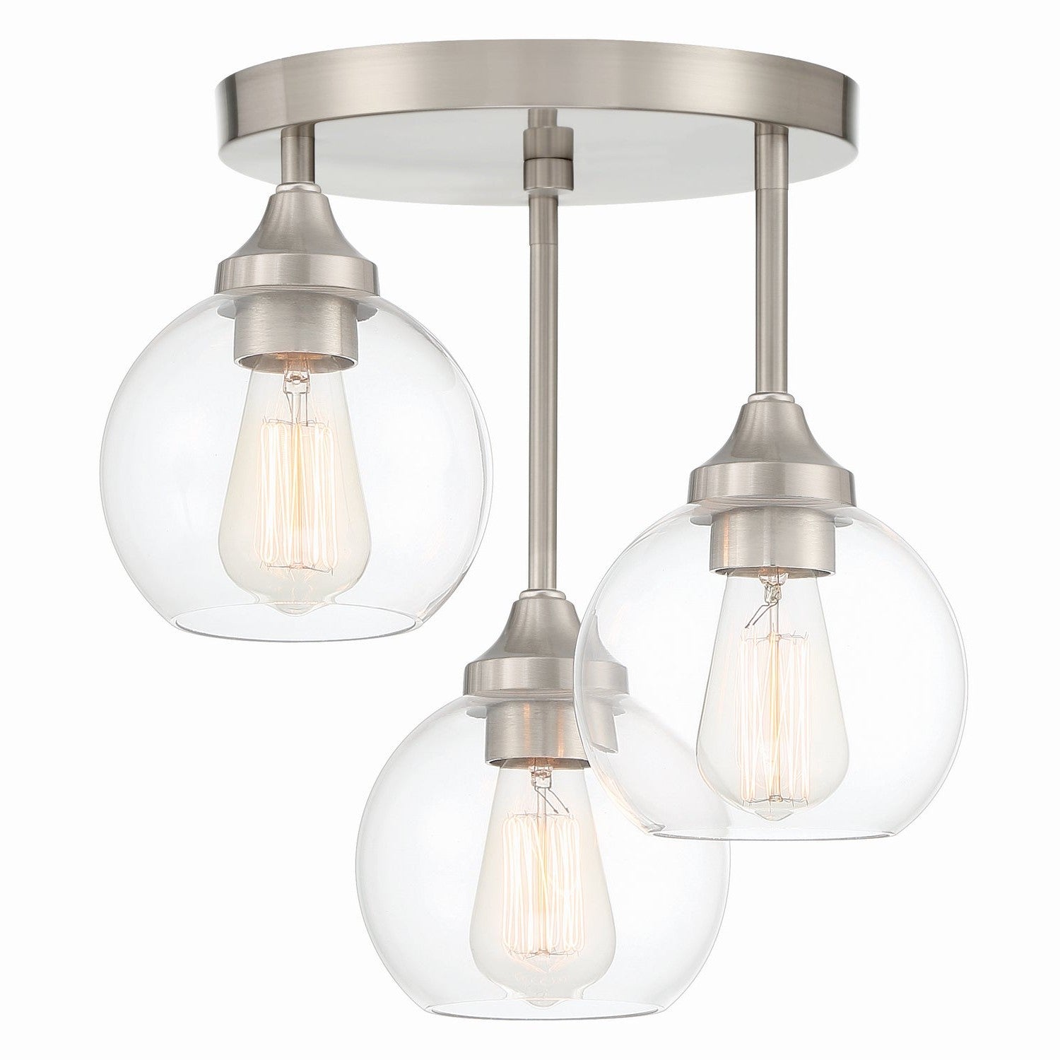 Craftmade - 56253-BNK - Three Light Semi Flush Mount - Glenda - Brushed Polished Nickel