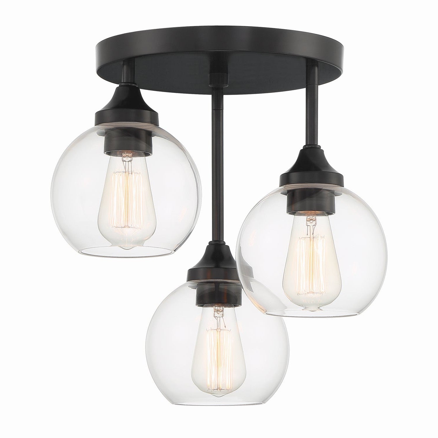 Craftmade - 56253-FB - Three Light Semi Flush Mount - Glenda - Flat Black