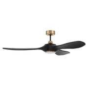 Craftmade - EVY60FBSB3-NWF - 60" Ceiling Fan - Envy 60" Ceiling fan, no Wifi - Flat Black/Satin Brass