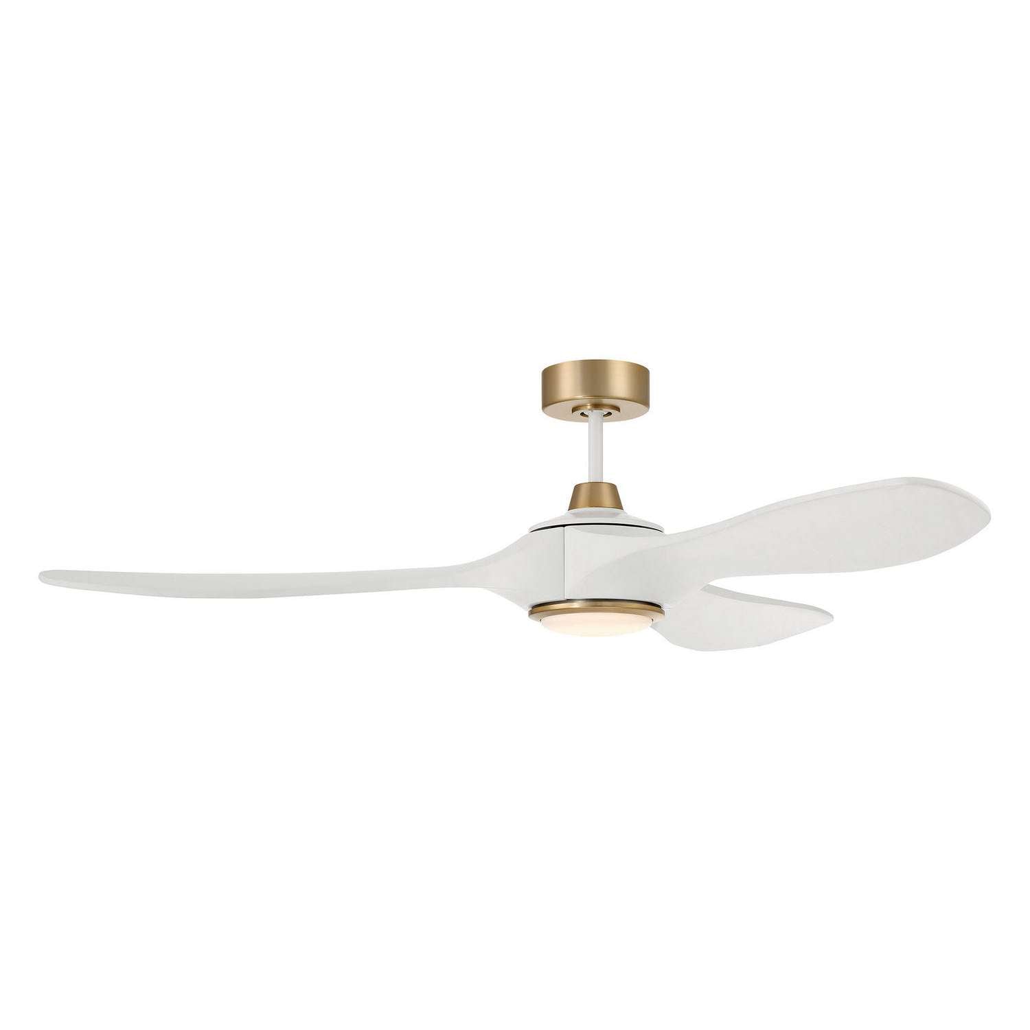 Craftmade - EVY60WSB3-NWF - 60" Ceiling Fan - Envy 60" Ceiling fan, no Wifi - White/Satin Brass