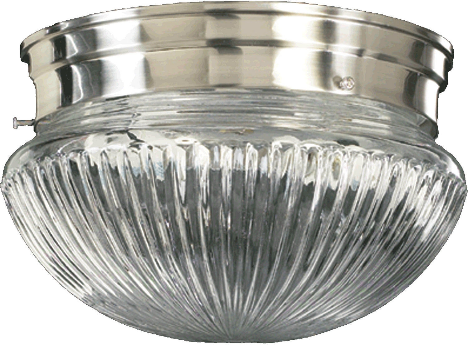 Quorum - 3012-6-65 - One Light Ceiling Mount - 3012 Ribbed Mushrooms - Satin Nickel