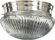 Quorum - 3012-6-65 - One Light Ceiling Mount - 3012 Ribbed Mushrooms - Satin Nickel