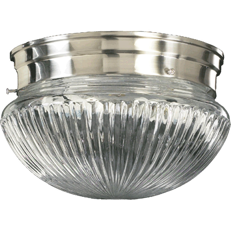 Quorum - 3012-6-65 - One Light Ceiling Mount - 3012 Ribbed Mushrooms - Satin Nickel