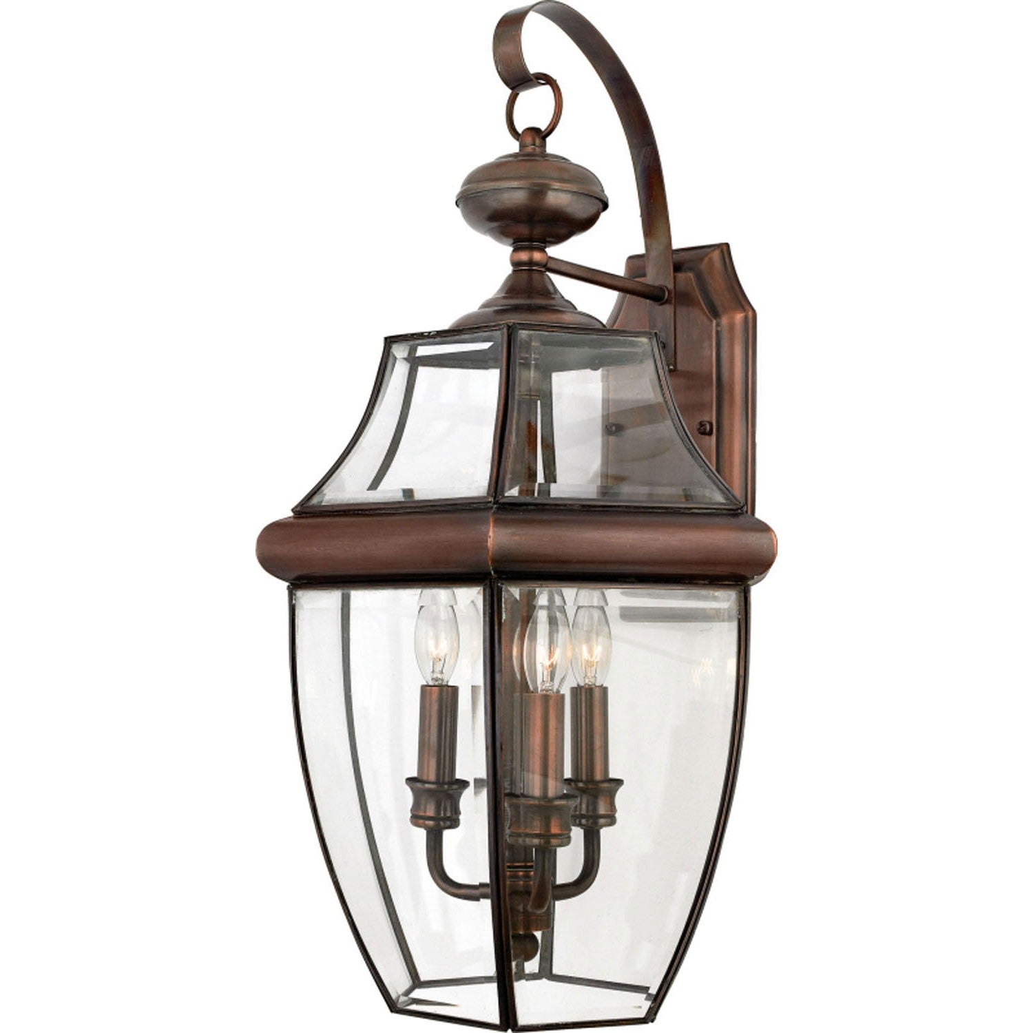 Quoizel - NY8318AC - Three Light Outdoor Wall Lantern - Newbury - Aged Copper