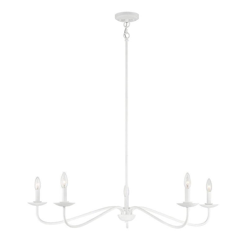 Meridian - M10085BQW - Five Light Chandelier - Bisque White
