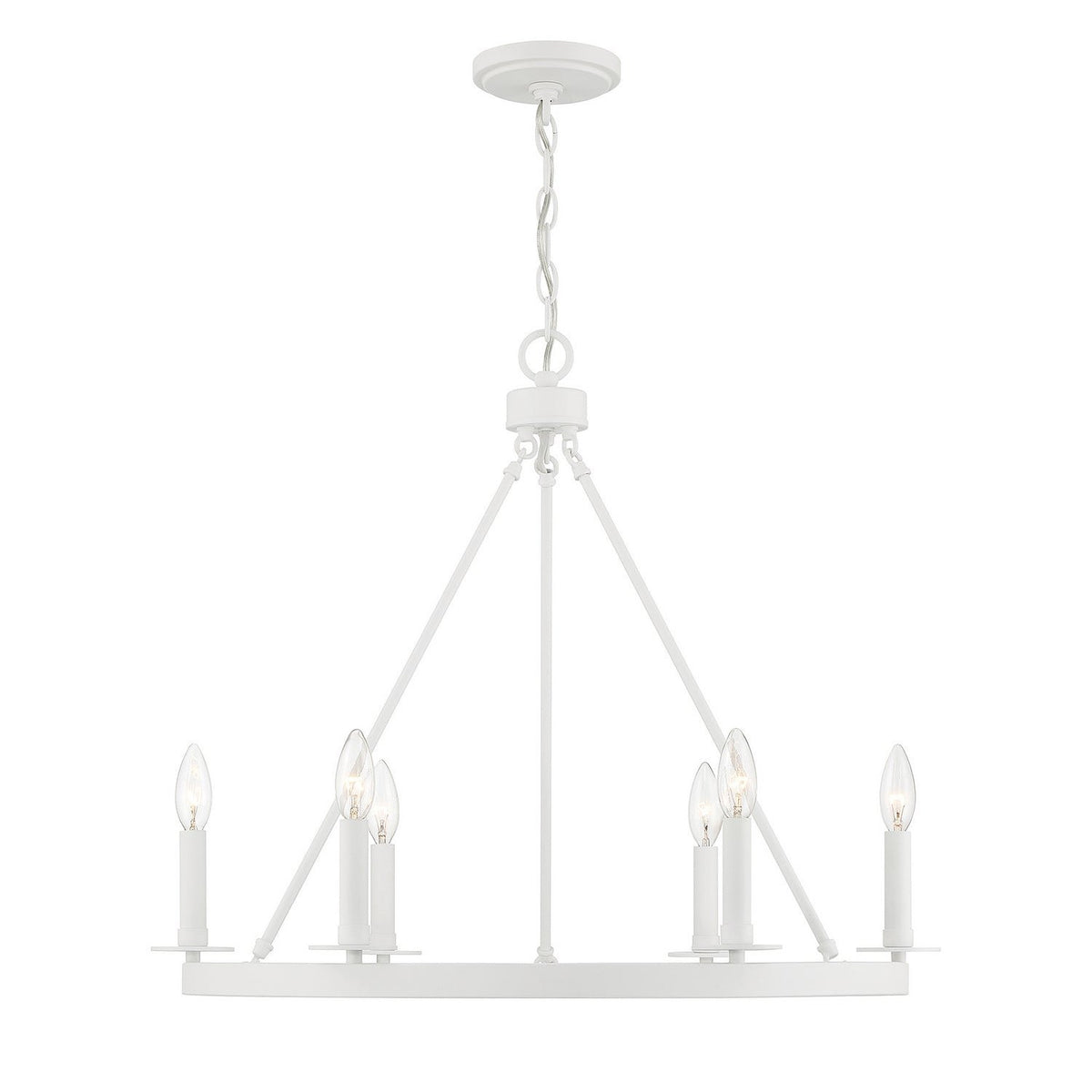 Meridian - M10093BQW - Six Light Chandelier - Bisque White