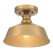 Meridian - M60068NB - One Light Semi-Flush Mount - Natural Brass