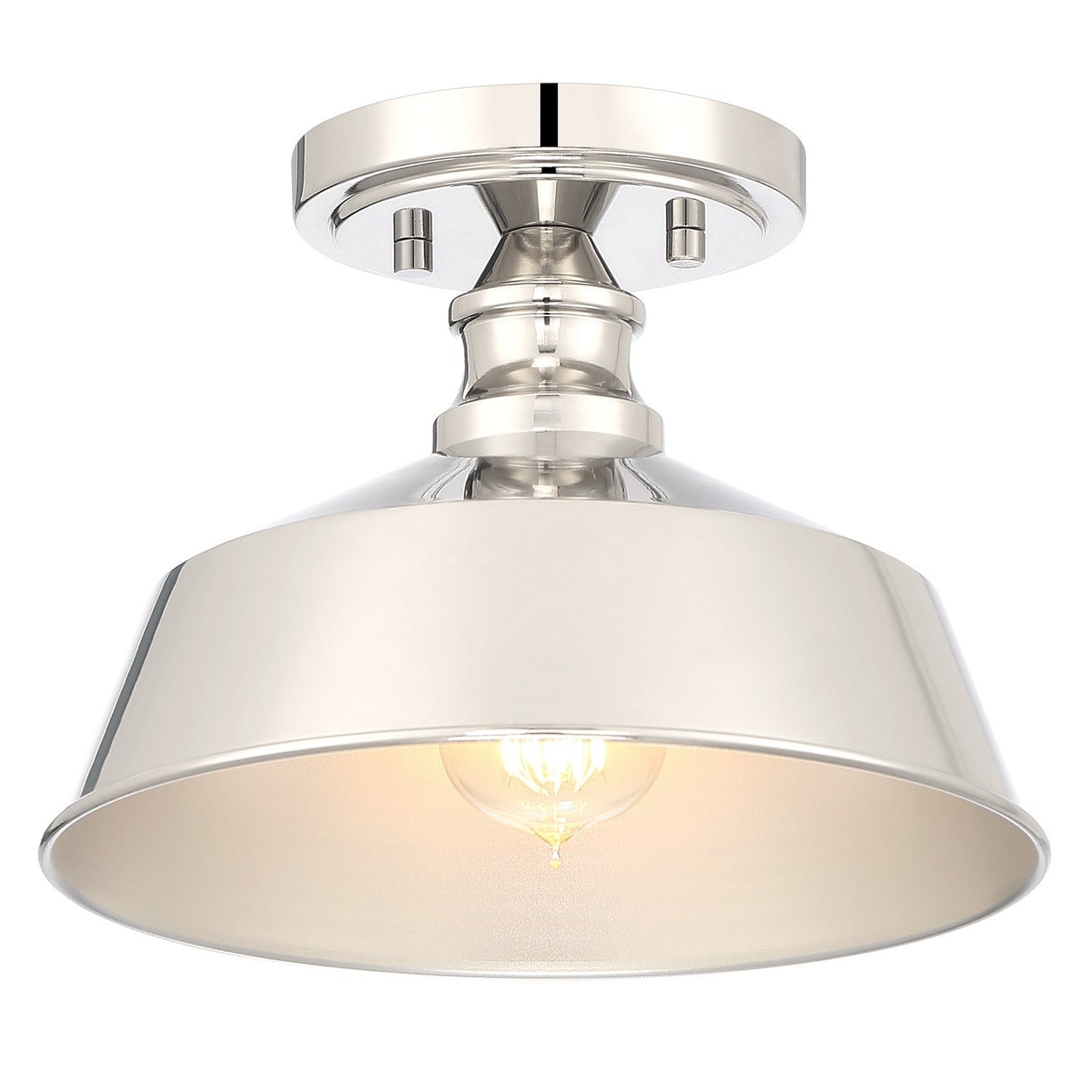 Meridian - M60068PN - One Light Semi-Flush Mount - Polished Nickel