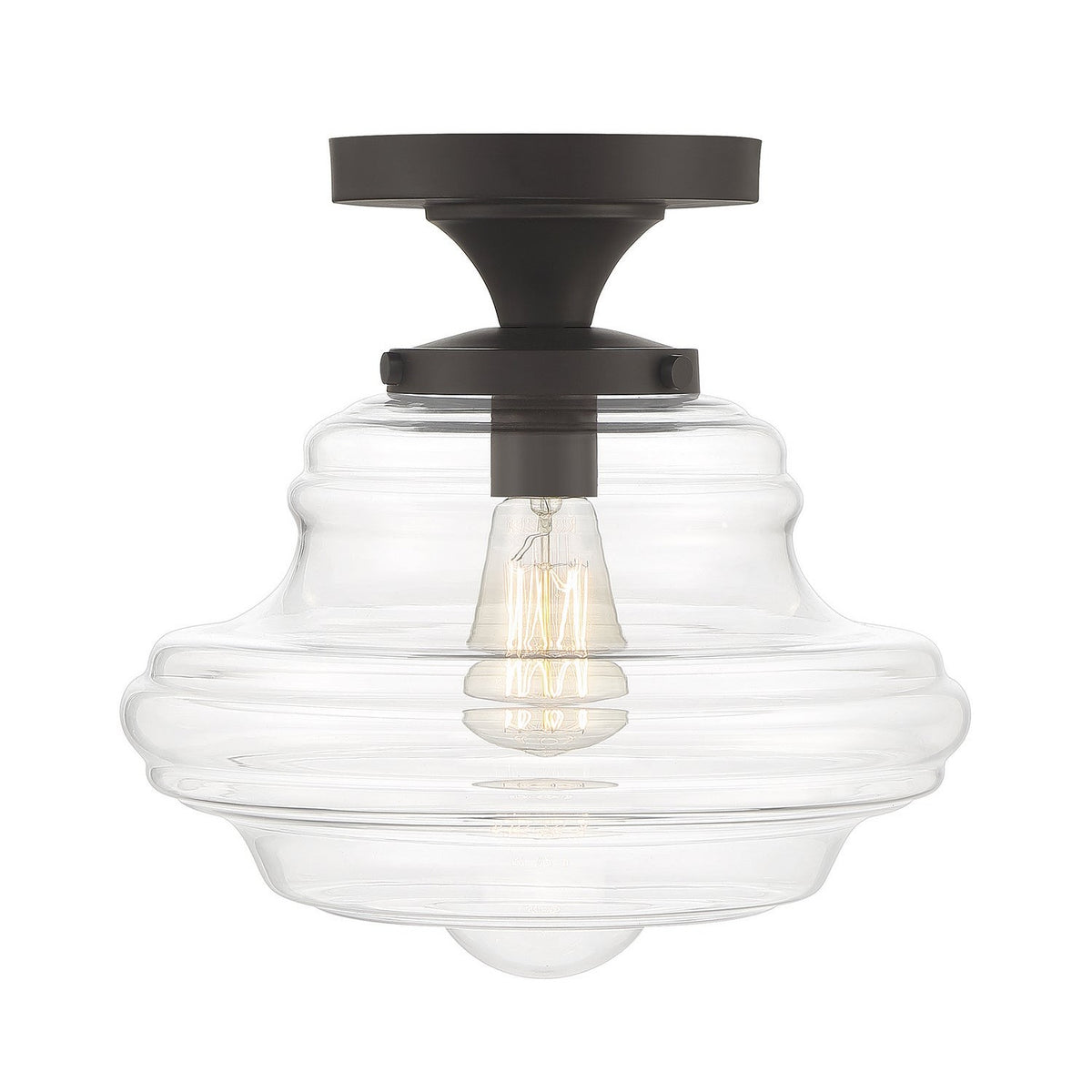 Meridian - M60069ORB - One Light Semi-Flush Mount - Oil Rubbed Bronze